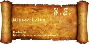 Wieser Erika névjegykártya